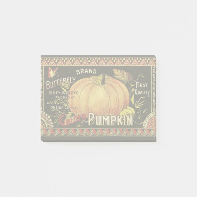 Post-it® Citrouille Étiquette Antique marque de papillon (Devant)