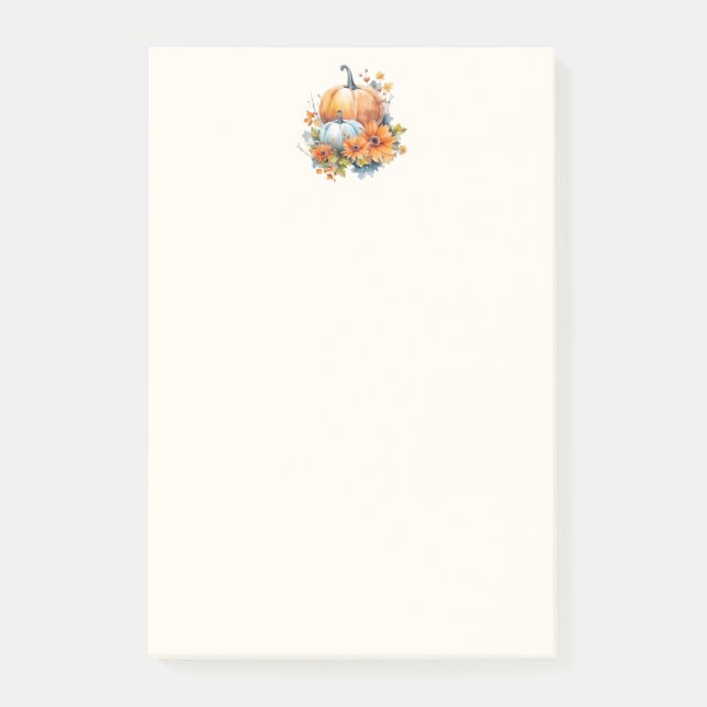 Post-it® Citrouilles d'automne avec Fleurs et Foliage (Devant)