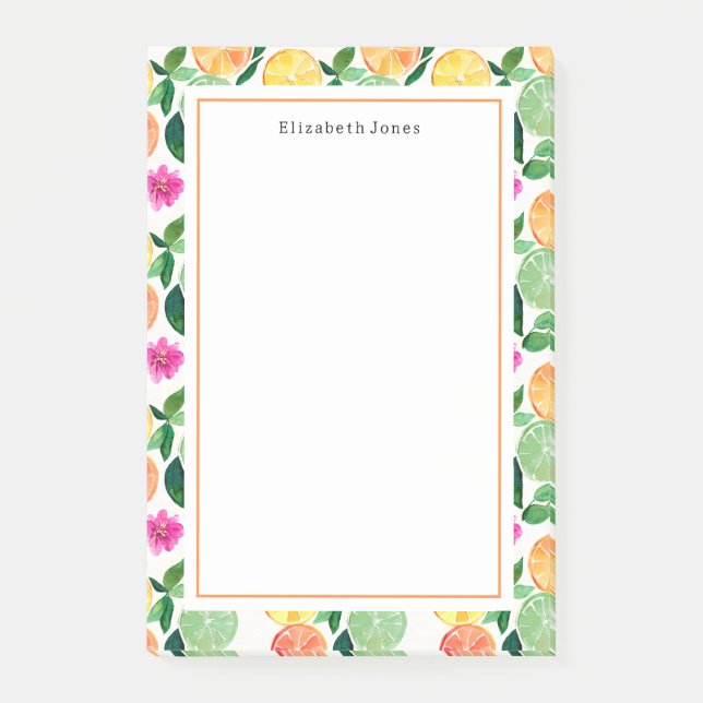 Post-it® Citrus floral citron vert orange (Devant)