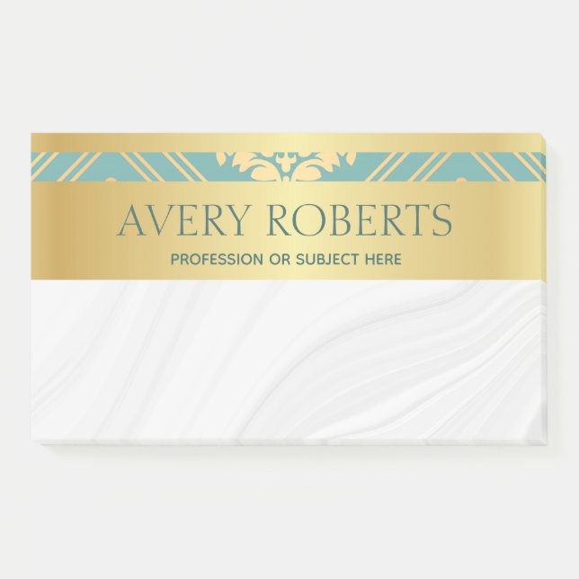 Post-it® Classé Elegant Luxe Floral cyan or damask (Devant)