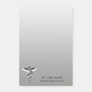 Post-it® Classique Noble Caduceus Médicale Élégant noir bla