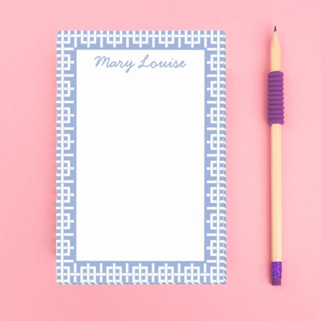 Post-it® Clé grecque bleue et blanche personnalisée (Créateur téléchargé)