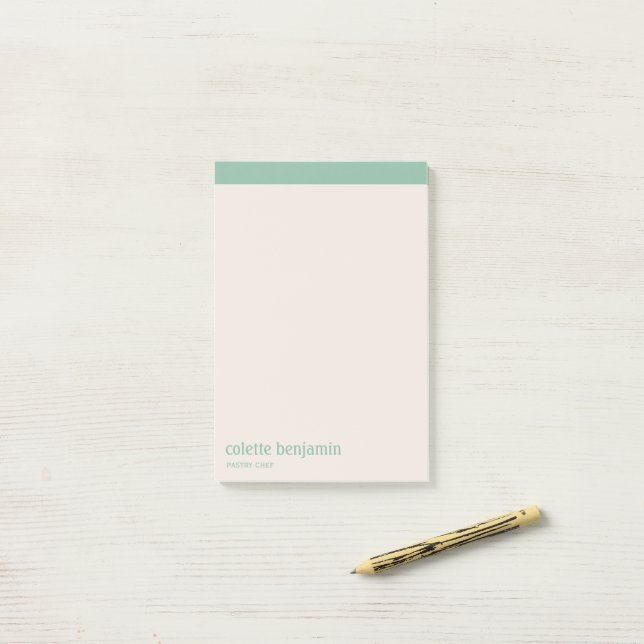 Post-it® Clean Minimalist Turquoise-Green & Pale Peach (Sur un bureau)