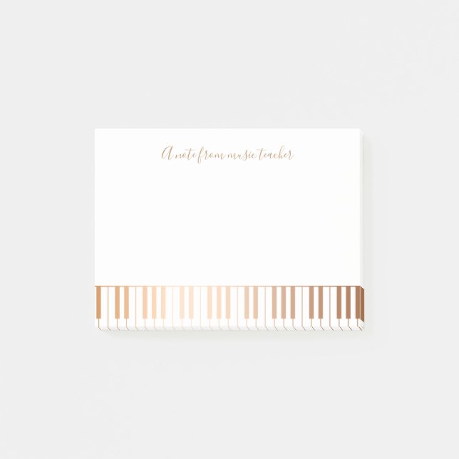 Post-it® Clés de piano à queue d'or de pianiste de (Devant)