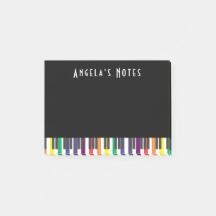 Post-it® Clés de piano arc-en-ciel sur noir