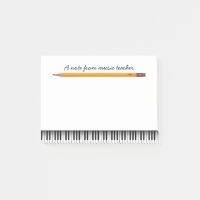 Clés de piano et professeur de musique de crayon