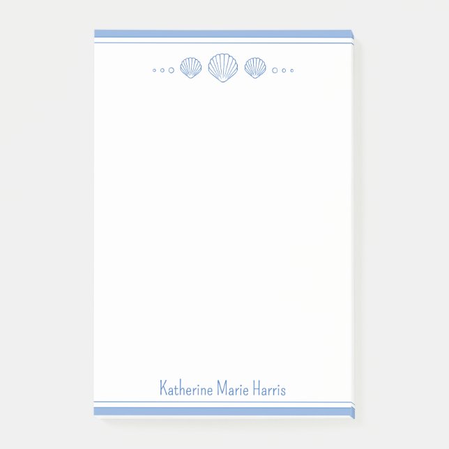Post-it® Coastal Bleu et coquillages de St Jacques Personna (Devant)