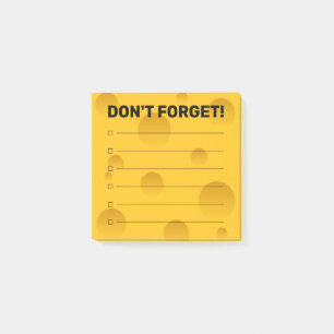 Post-it® Cochez les cases de tranches de fromage amusantes 