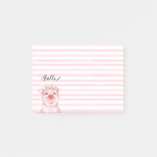 Post-it® Cochon d'aquarelle mignonne