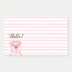 Post-it® Cochon d'aquarelle Whimsical