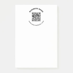 Post-it® Code QR avec nom d'entreprise Texte circulaire gra