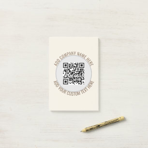 Post-it® Code QR bureau école Minimaliste Simple Gris