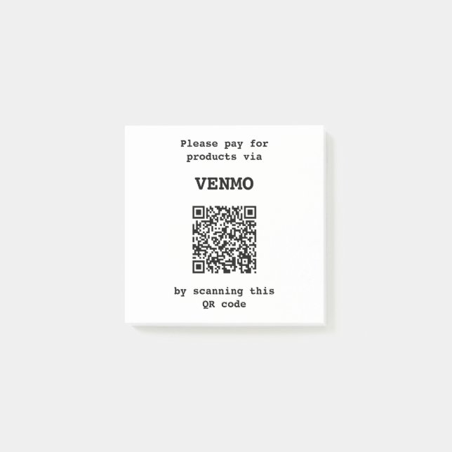 Post-it® Code QR de plateforme de paiement personnalisable (Devant)