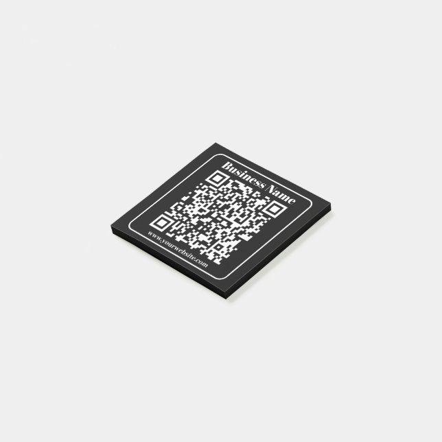 Post-it® Code QR modifiable noir et blanc style moderne rét (Incliné)