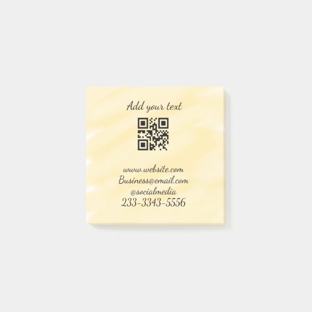 Post-it® code QR personnalisé simple ajouter votre nom text (Devant)