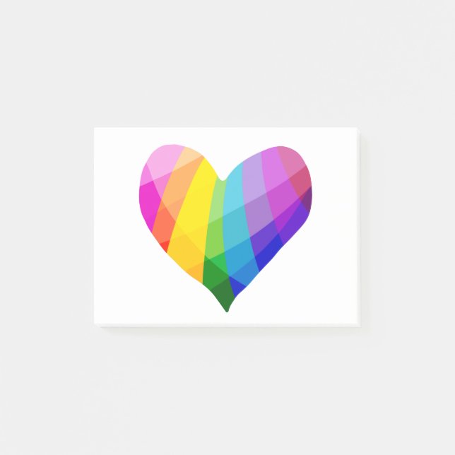 Post-it® Coeur arc-en-ciel (Devant)