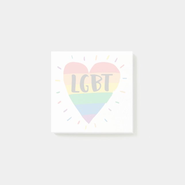 Post-it® Coeur arc-en-ciel LGBT (Devant)