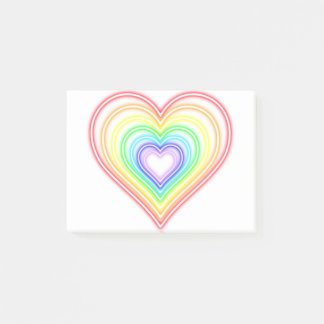 Post-it® Coeur au néon - arc-en-ciel