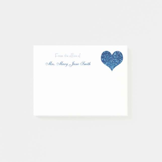 Post-it® Coeur bleu (Devant)