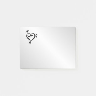 Post-it® Coeur Clé de musique
