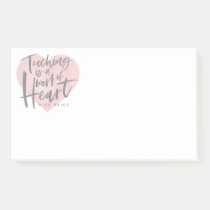 Post-it® Coeur d'aquarelle de cadeau de professeur