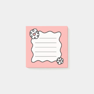 Post-it® cœur de fleur rose et blanche, notes adhésives ond