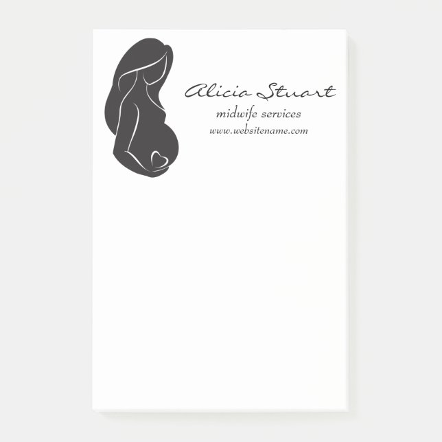 Post-it® Coeur de ventre de femme enceinte de silhouette (Devant)