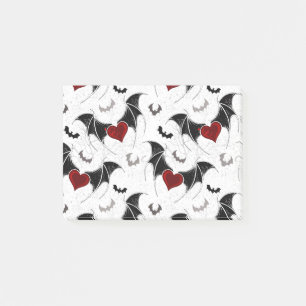 Post-it® Coeur d'Halloween avec ailes de chauve-souris noir