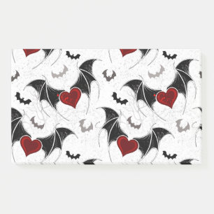 Post-it® Coeur d'Halloween avec ailes de chauve-souris noir