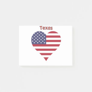 Post-it® Coeur du drapeau américain du Texas