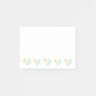 Post-it® Coeur en forme de coeur arc-en-ciel