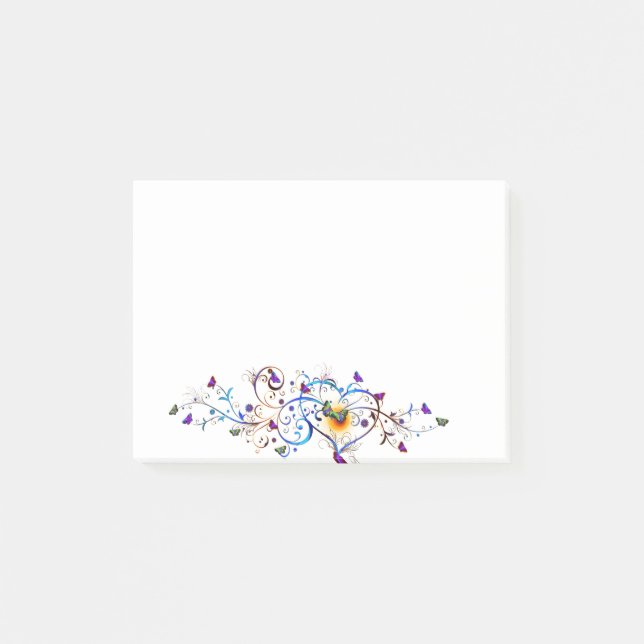 Post-it® Coeur et papillons (Devant)