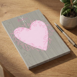 Post-it® Coeur mignon avec cadre de gribouillis rose sur bo