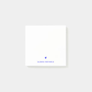 Post-it® Cœur Néo Personnalisé Bleu Électrique Tendance