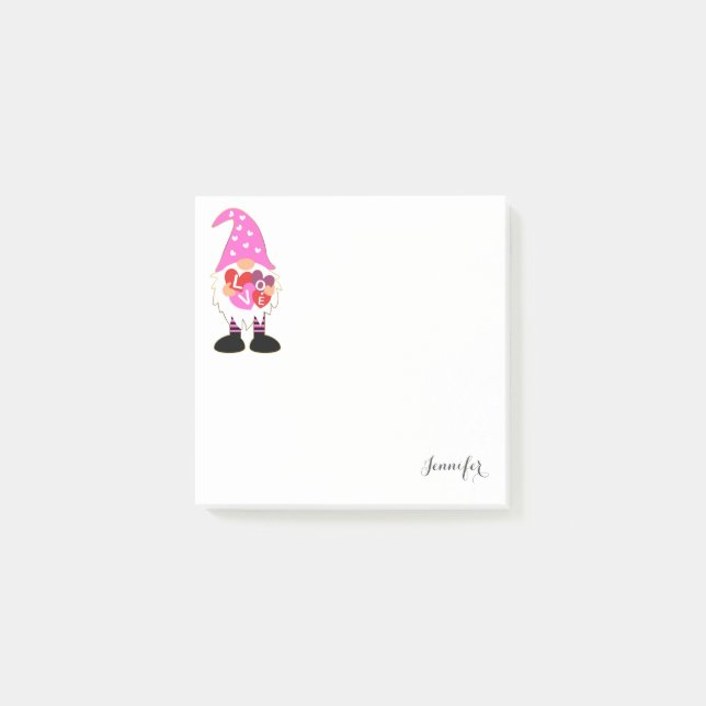 Post-it® Coeur rose AMOUR Valentine Gnome (Devant)