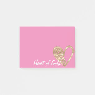 Post-it® Coeur rose chic de l'or