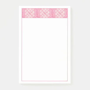 Post-it® COEUR ROSE QUILT 4x6 Post It Notepad