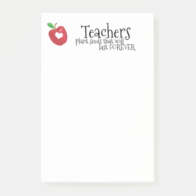 Post-it® Coeur rouge "graines de pomme de citations (Devant)