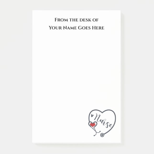 Post-it® Coeur rouge stéthoscope d'infirmière appréciation  (Devant)