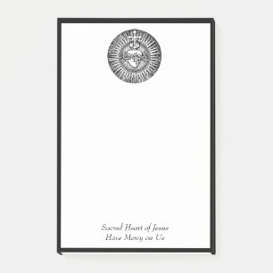 Post-it® Coeur sacré de catholique traditionnel croisé de