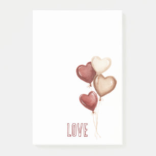 Post-it® Cœurs Ballons Amour Crème Rouge Blanc