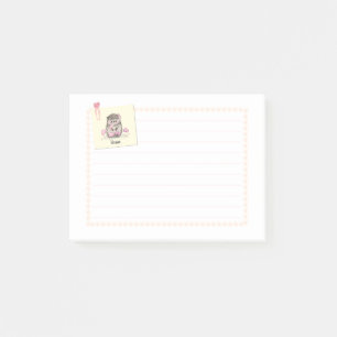 Post-it® Coeurs de nom personnalisé de hérisson mignon