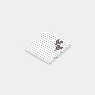 Post-it® Coeurs noirs   Lined