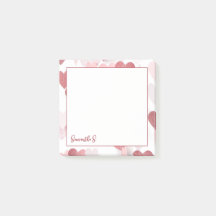 Coeurs pastel rouge rose vif personnalisés