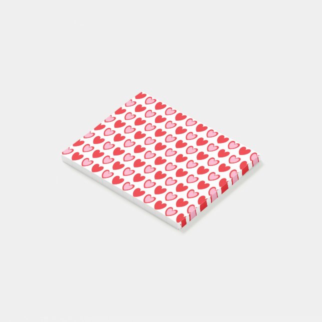 Post-it® Coeurs rouge et rose (Incliné)
