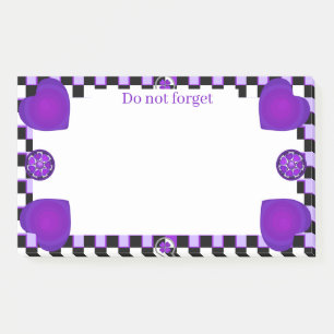 Post-it® Coeurs violets B&W battants