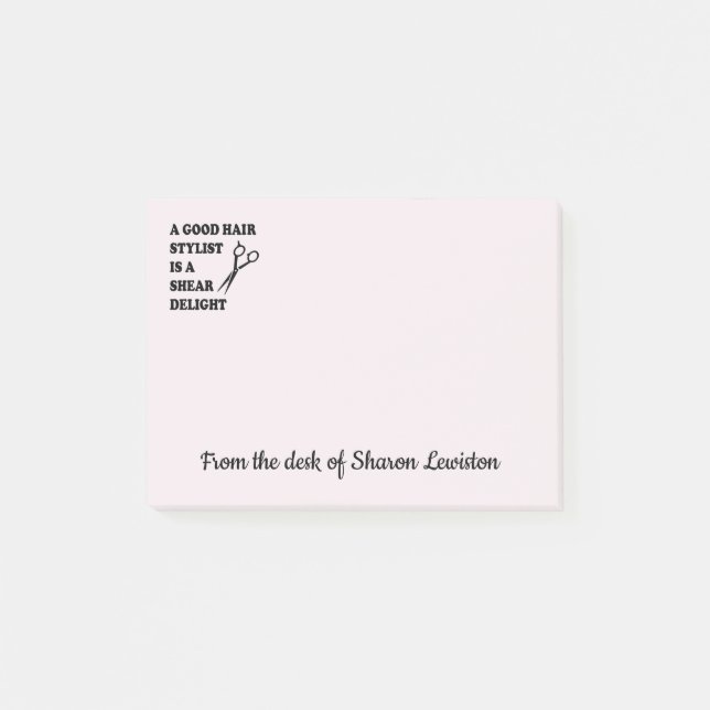Post-it® Coiffeur amusant, coiffeur amusant, coiffeur barbi (Devant)
