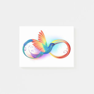 Post-it® Colibri arc-en-ciel avec symbole Infinity
