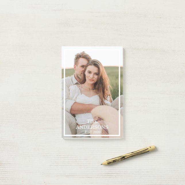 Post-it® Collage de couple moderne photo et cadeau familial (Sur un bureau)