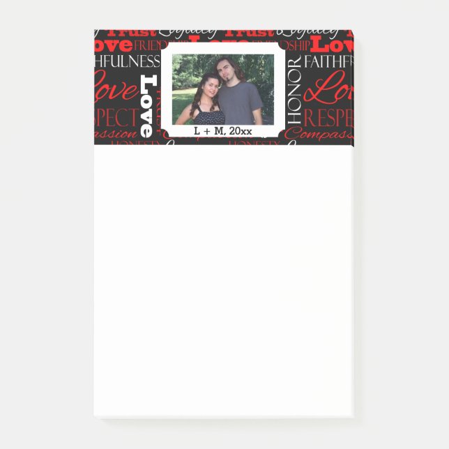 Post-it® Collage de mot de Saint-Valentin de photo (Devant)